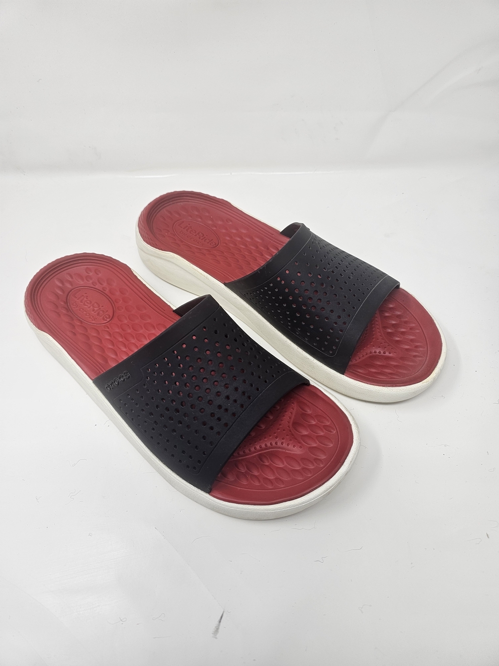 Crocs-LiteRide Slides 'Red Black White Unisex M10, W12